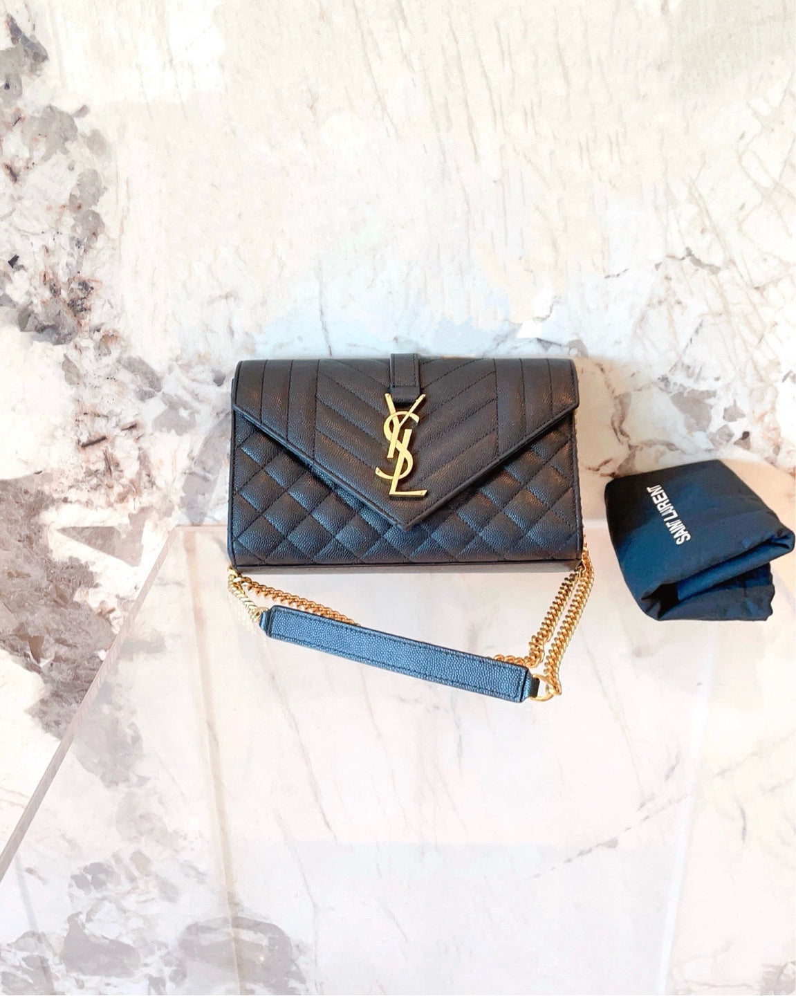 Saint Laurent - Envelope - Leather - Black - (small)