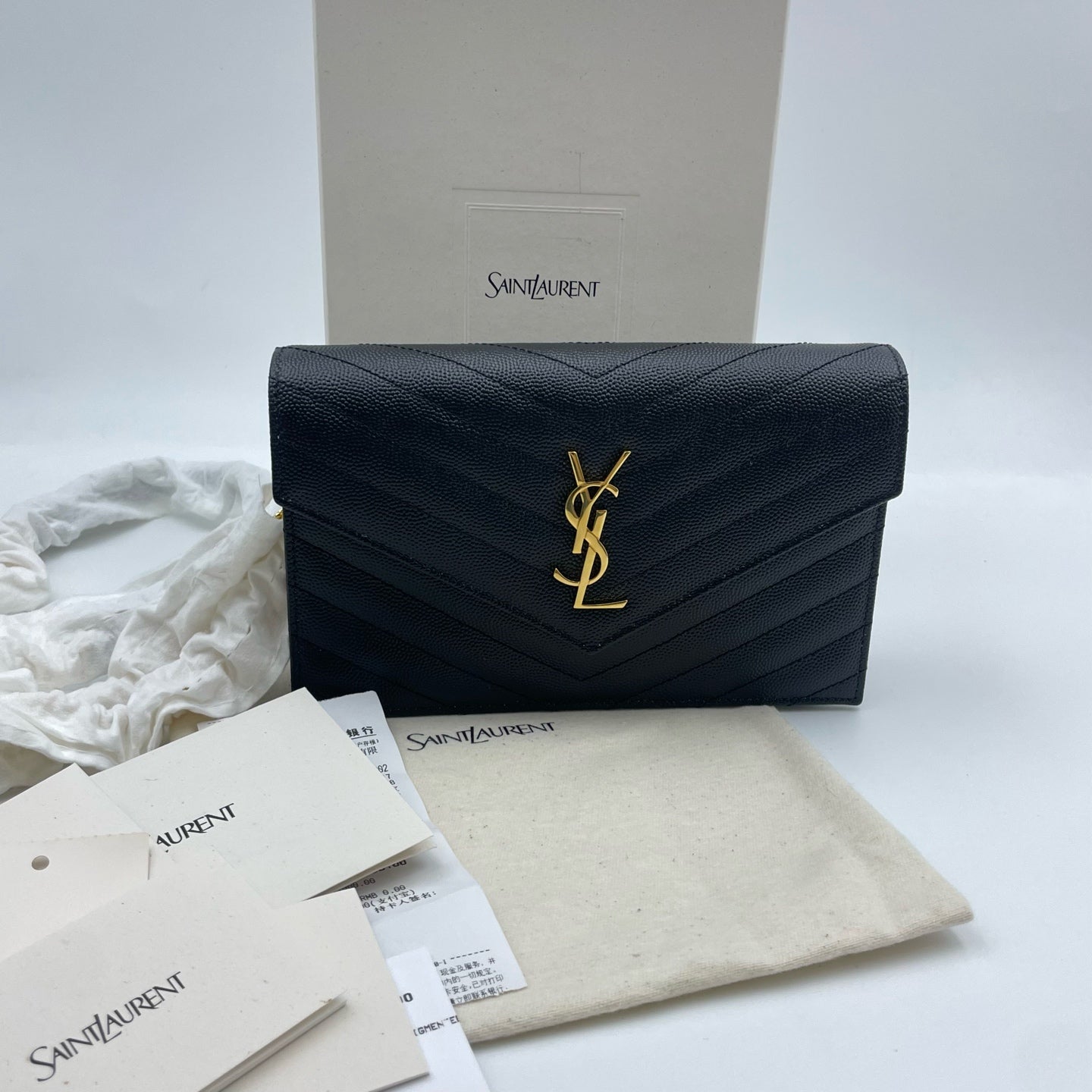 Saint Laurent - Envelope - Leather - Black - (small)