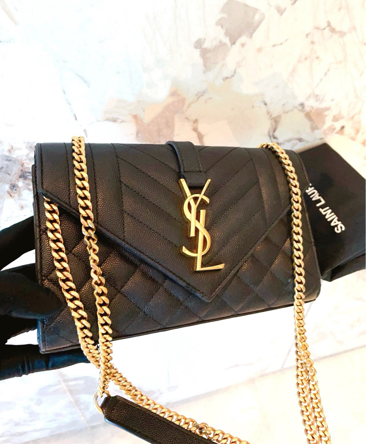 Saint Laurent - Envelope - Leather - Black - (small)