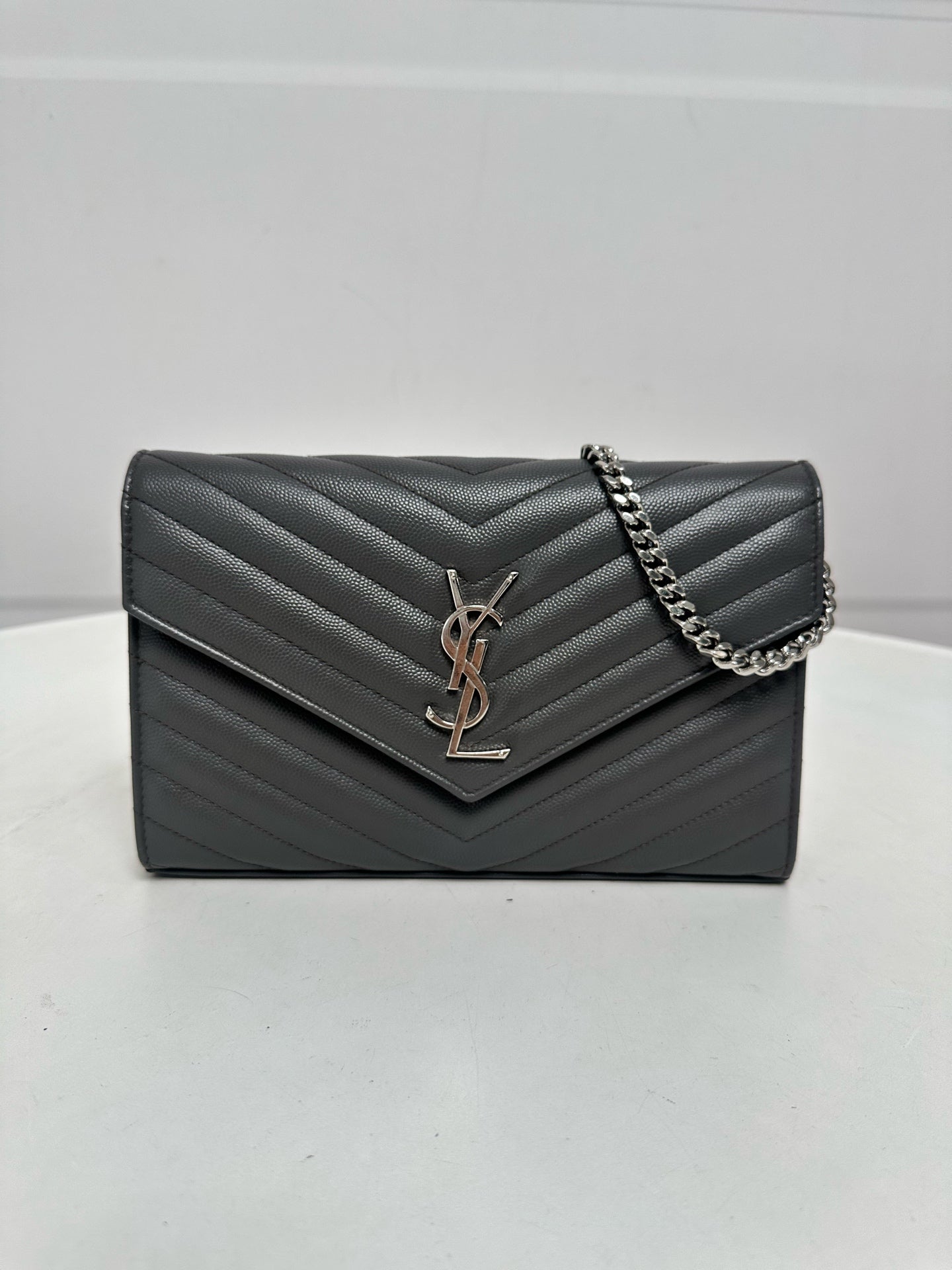 Saint Laurent - Envelope - Leather - Grey - (small)