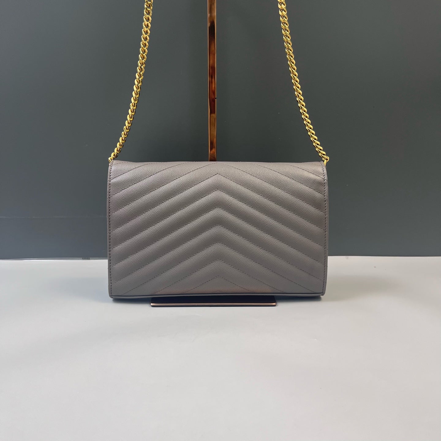 Saint Laurent - Envelope - Leather - Grey - (small)
