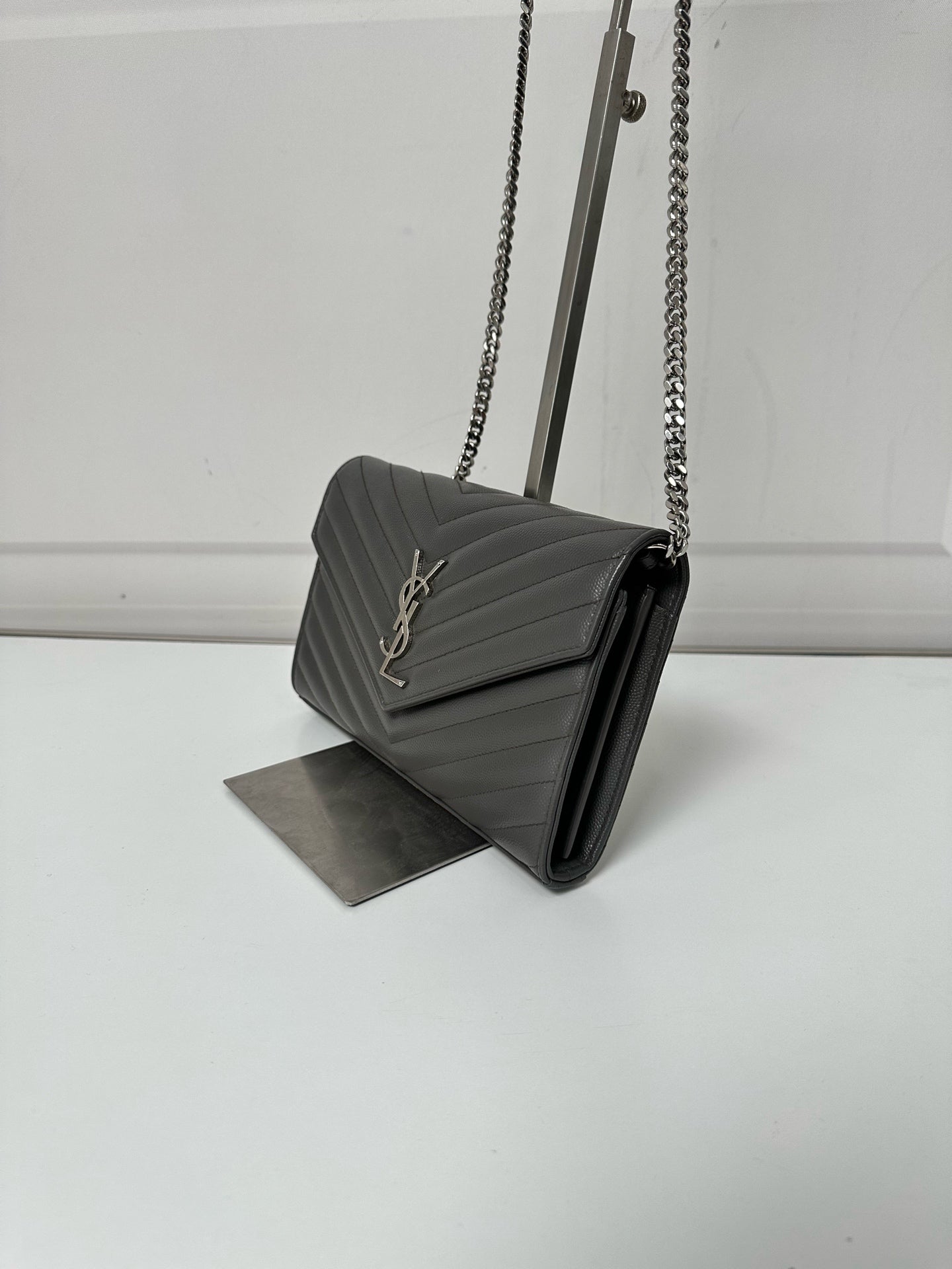 Saint Laurent - Envelope - Leather - Grey - (small)