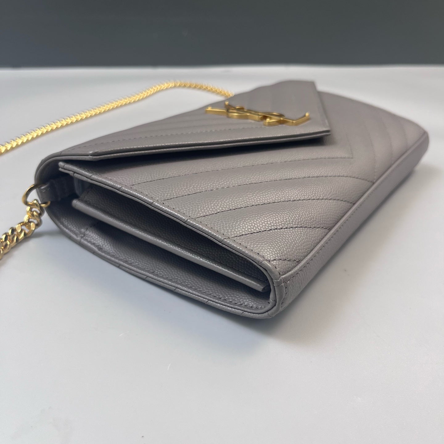 Saint Laurent - Envelope - Leather - Grey - (small)
