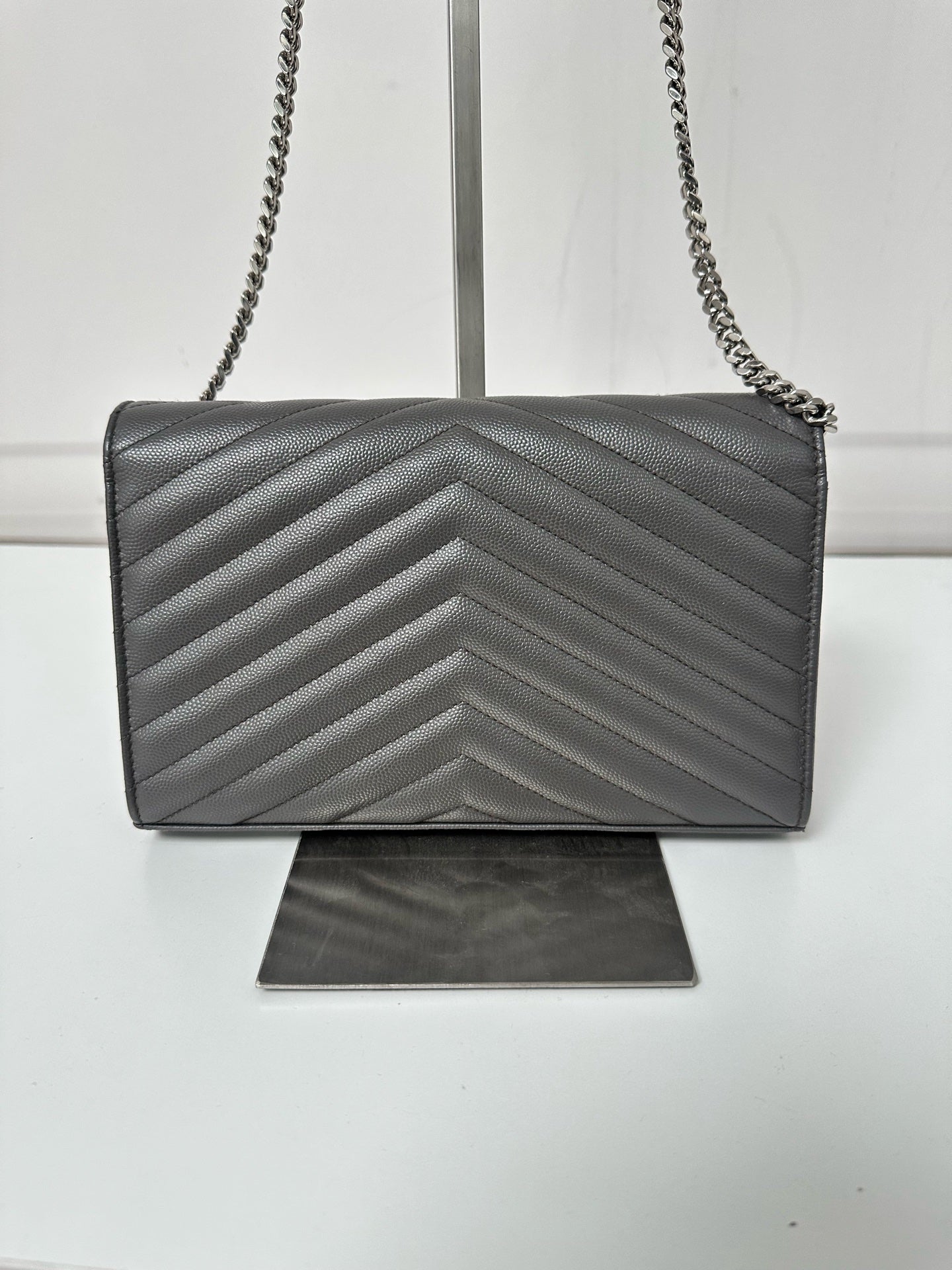 Saint Laurent - Envelope - Leather - Grey - (small)