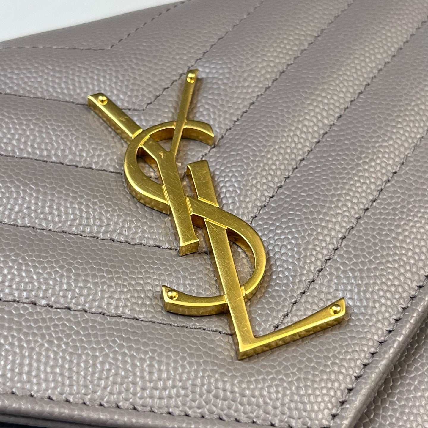 Saint Laurent - Envelope - Leather - Grey - (small)