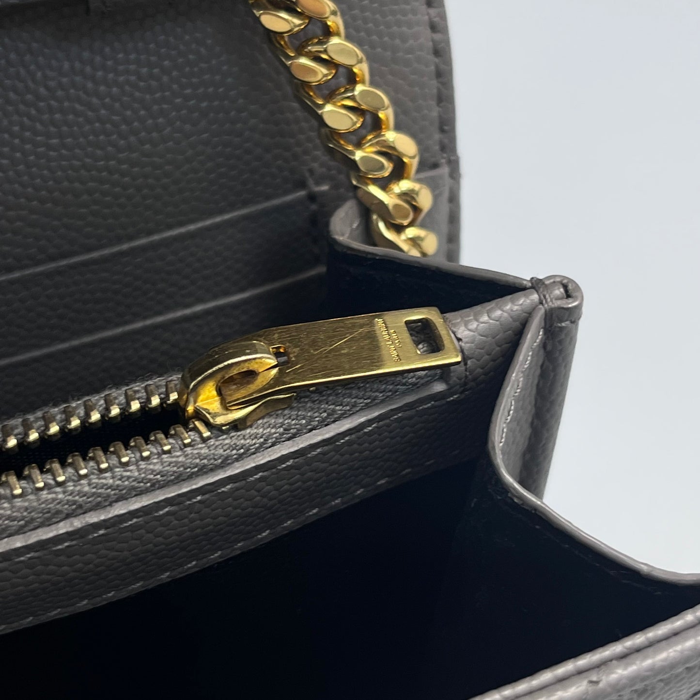 Saint Laurent - Envelope - Leather - Grey - (small)