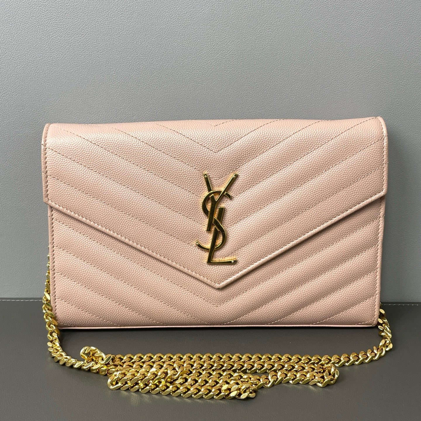 Saint Laurent - Envelope - Leather - Pink - (mini)
