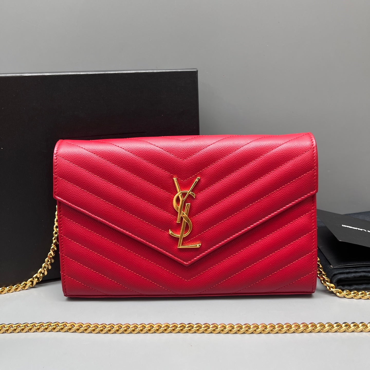 Saint Laurent - Envelope - Leather - Red - (mini)