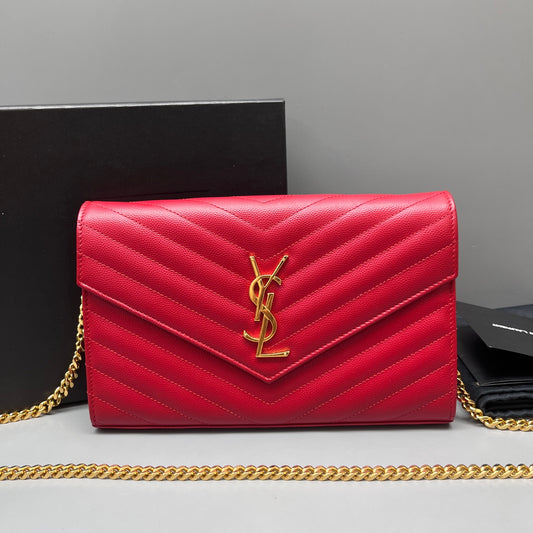 Saint Laurent - Envelope - Leather - Red - (mini)
