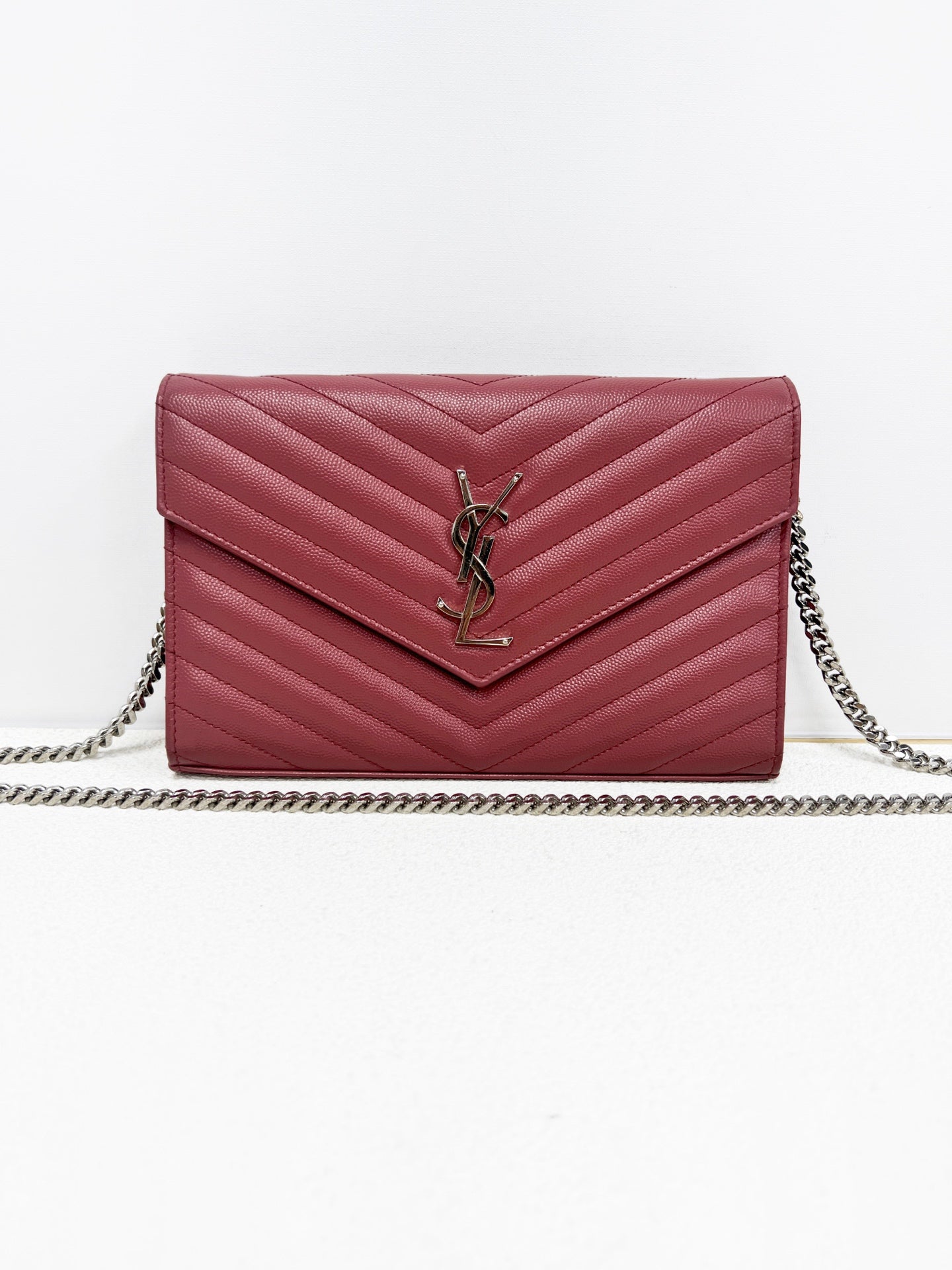 Saint Laurent - Envelope - Leather - Red - (small)