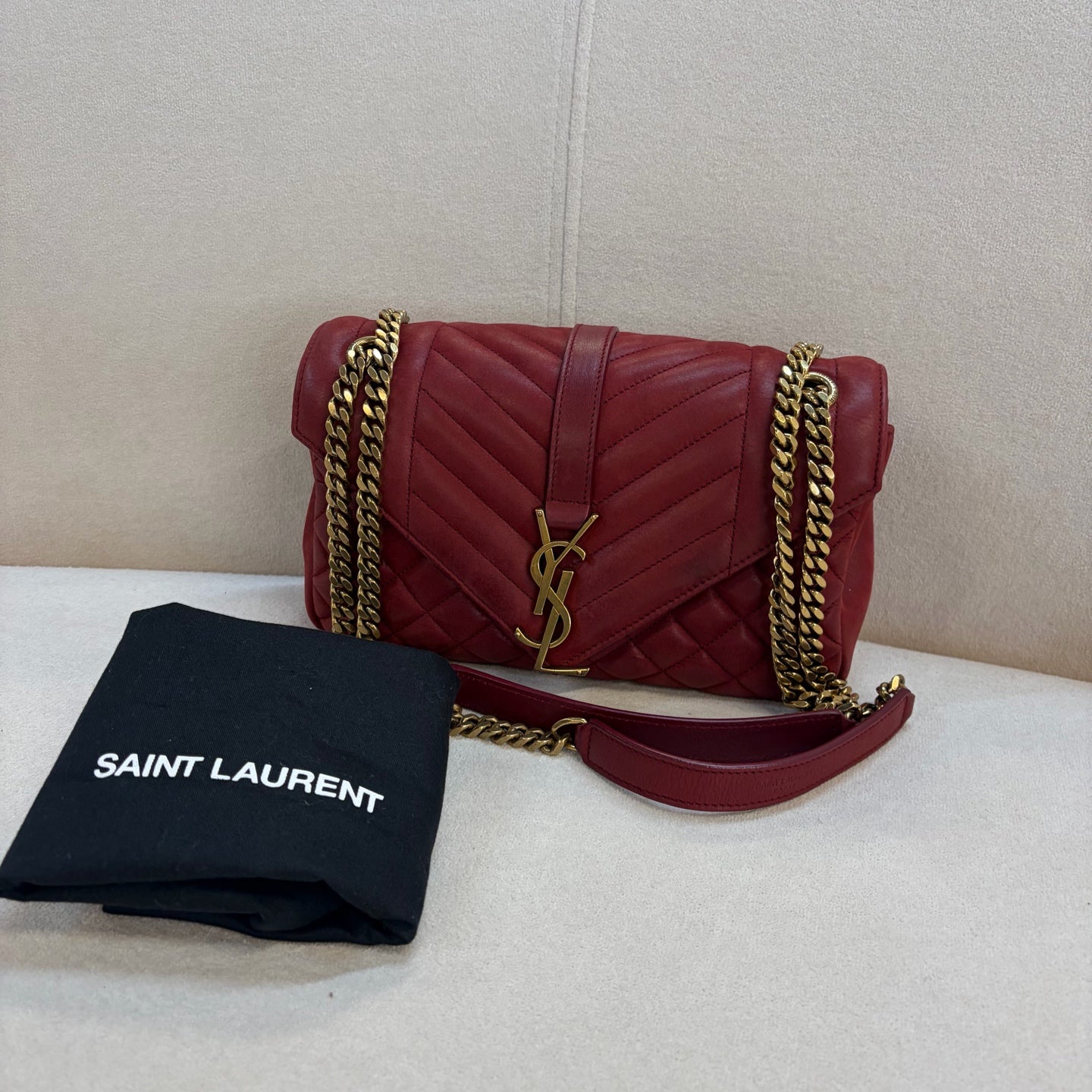 Saint Laurent - Envelope - Synthetic - Red - (medium)