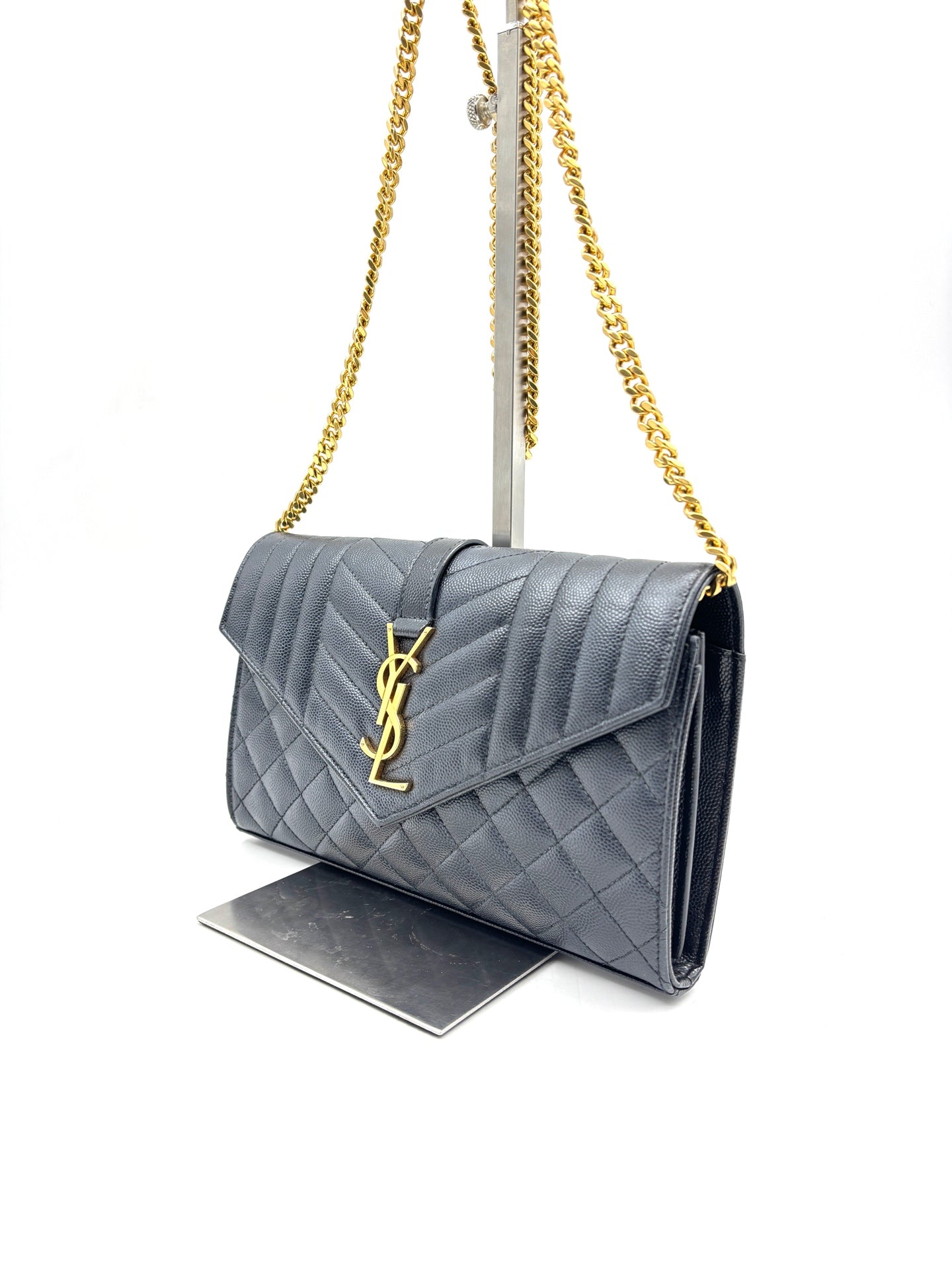 Saint Laurent - Envelope Wallet on Chain - Leather - Black