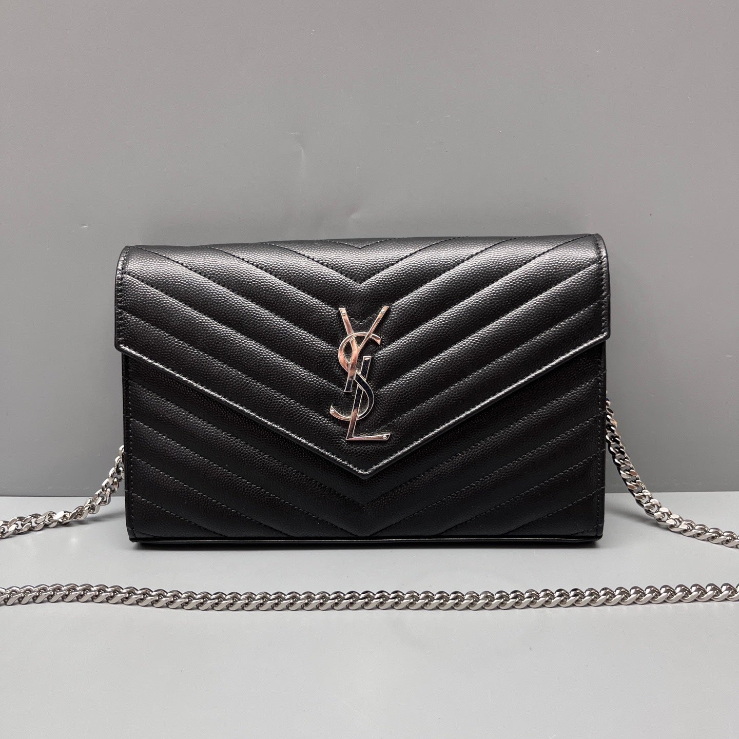 Saint Laurent - Envelope Wallet on Chain - Leather - Black - (mini)