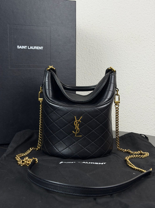 Saint Laurent - Gaby Bucket Bag - Leather - Black - (mini)