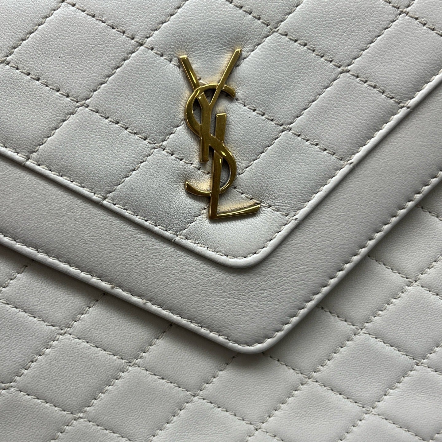Saint Laurent - Gaby Envelope Bag - Leather - White - (small)