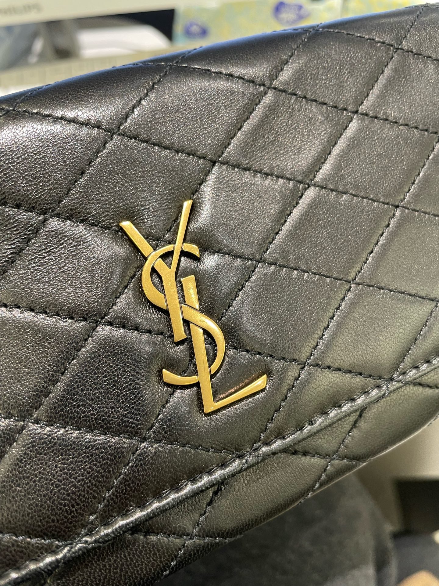 Saint Laurent - Gaby Phone Holder / Wallet on Chain - Lambskin leather - Black - (mini)