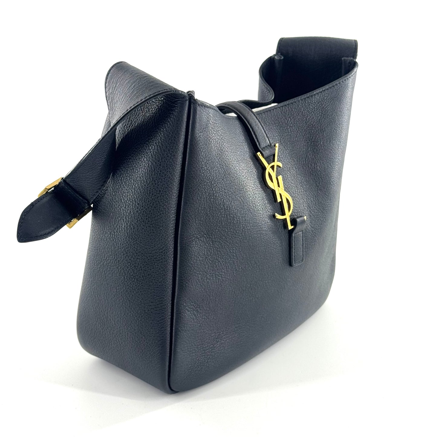 Saint Laurent - Hobo - Grained leather - Black with Gold-Tone Hardware - (Small)