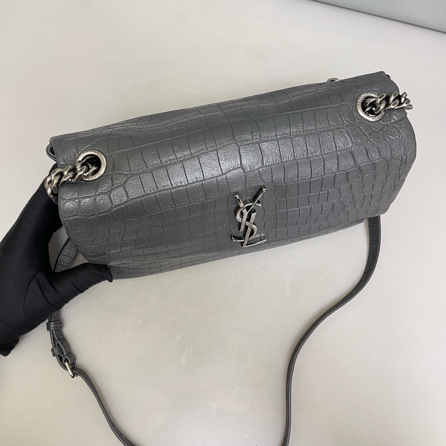Saint Laurent - Hollywood - Leather - Grey - (medium)