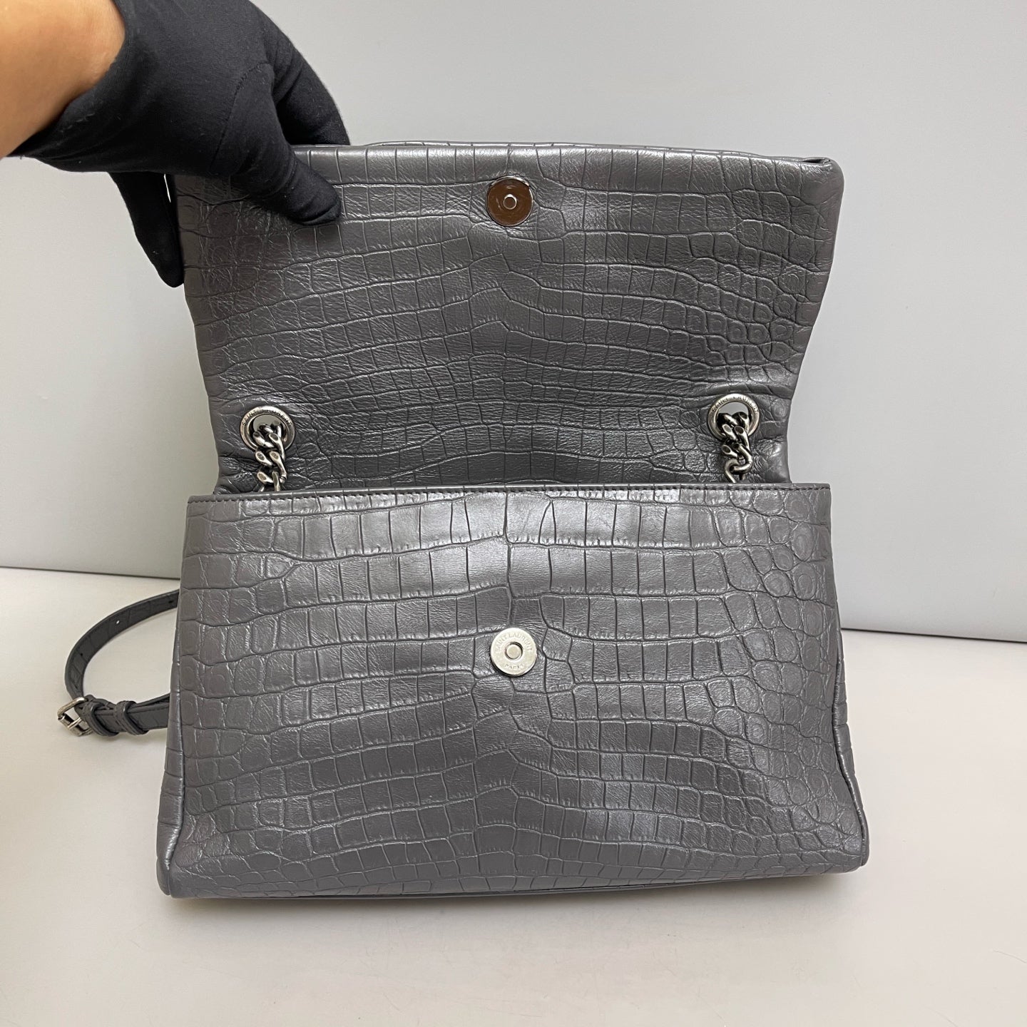 Saint Laurent - Hollywood - Leather - Grey - (medium)