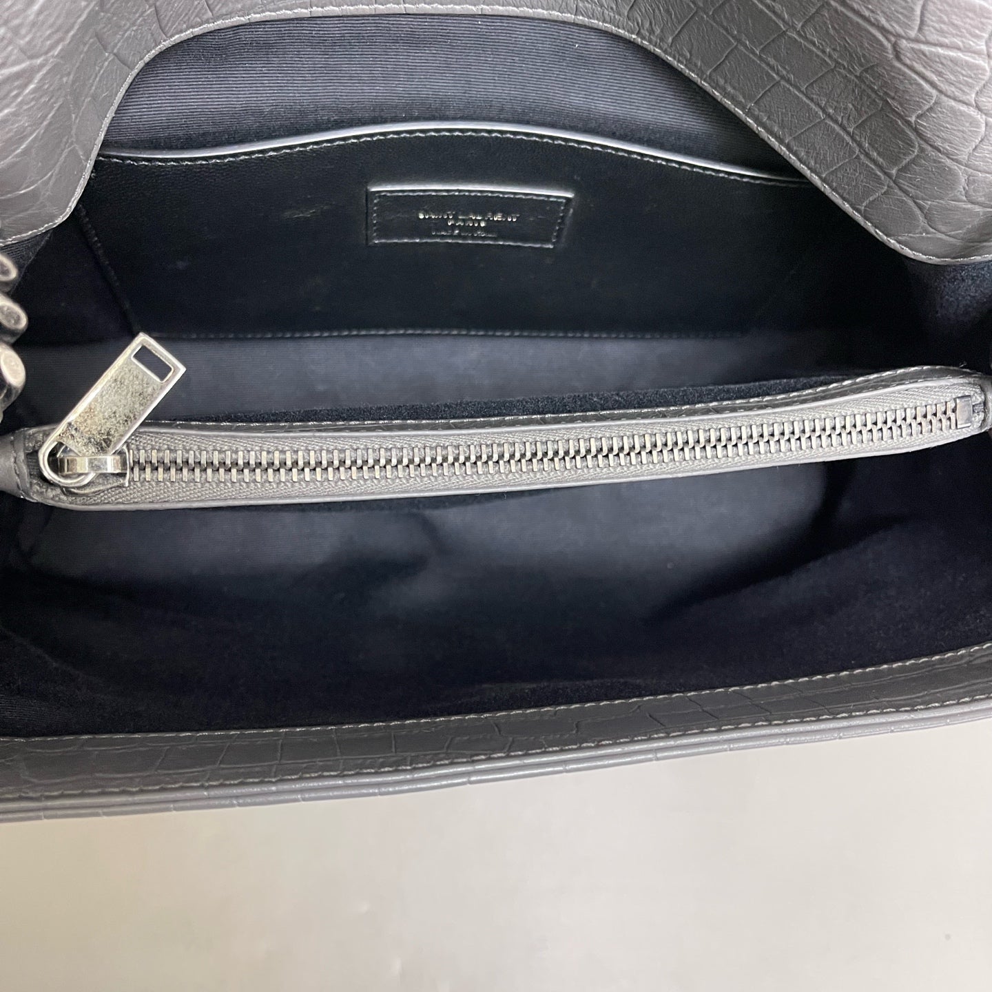 Saint Laurent - Hollywood - Leather - Grey - (medium)