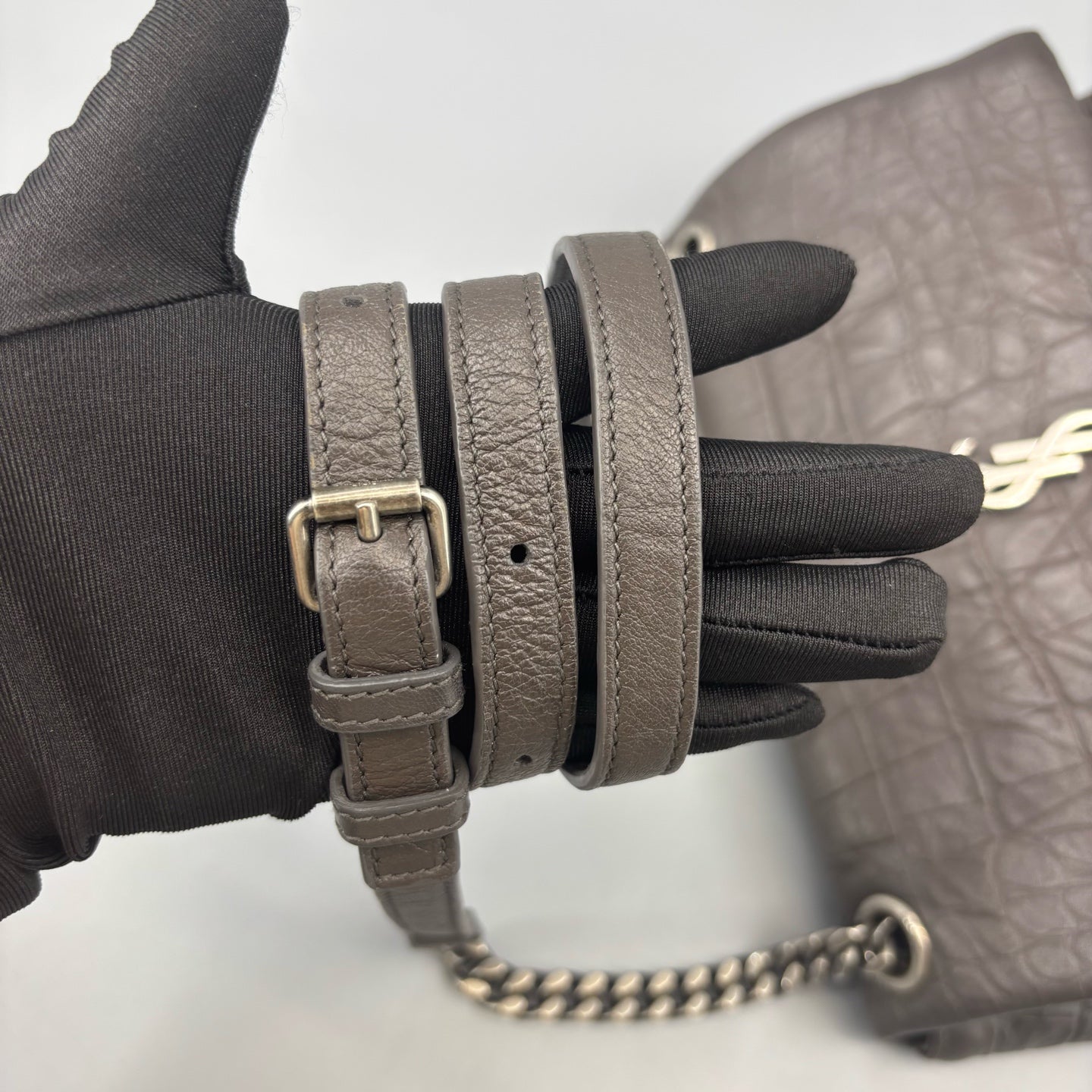 Saint Laurent - Hollywood - Leather - Grey - (small)