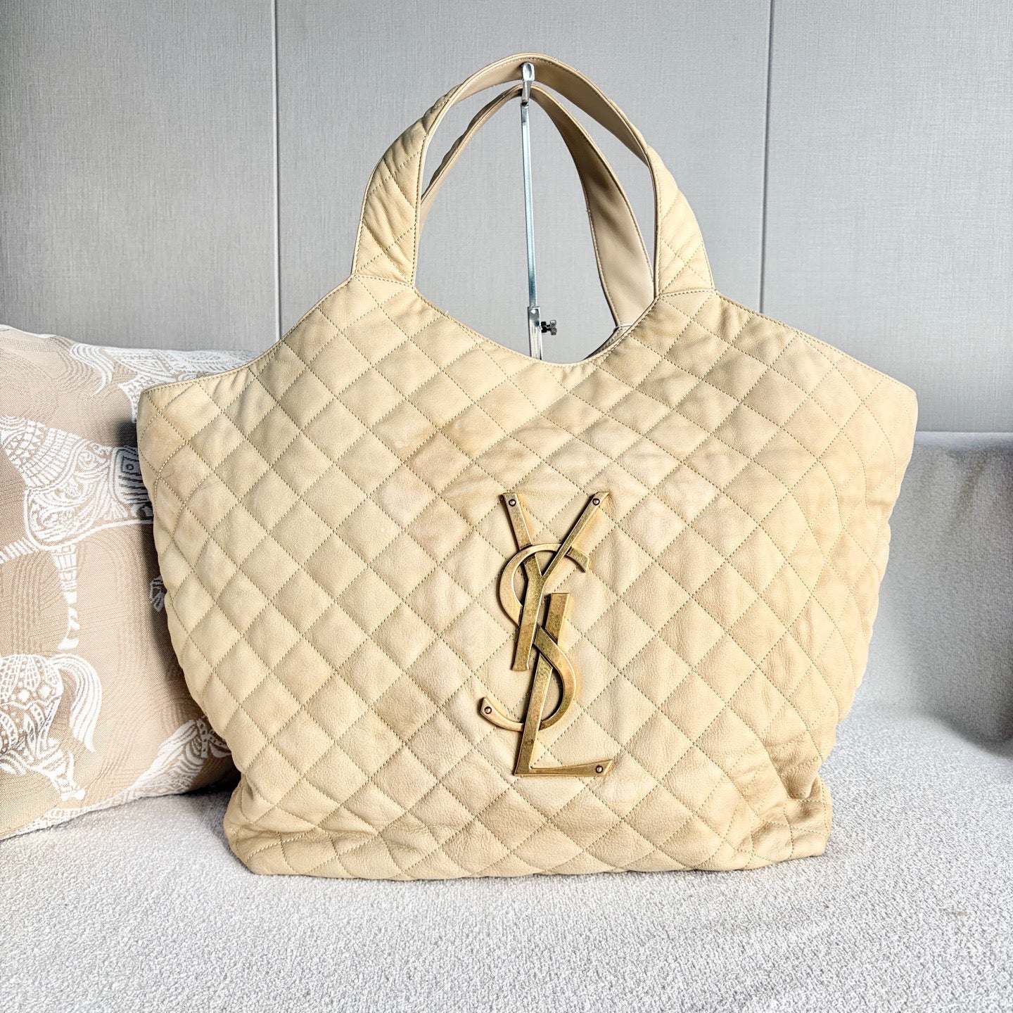 Saint Laurent - ICARE - Leather - Beige - (large)