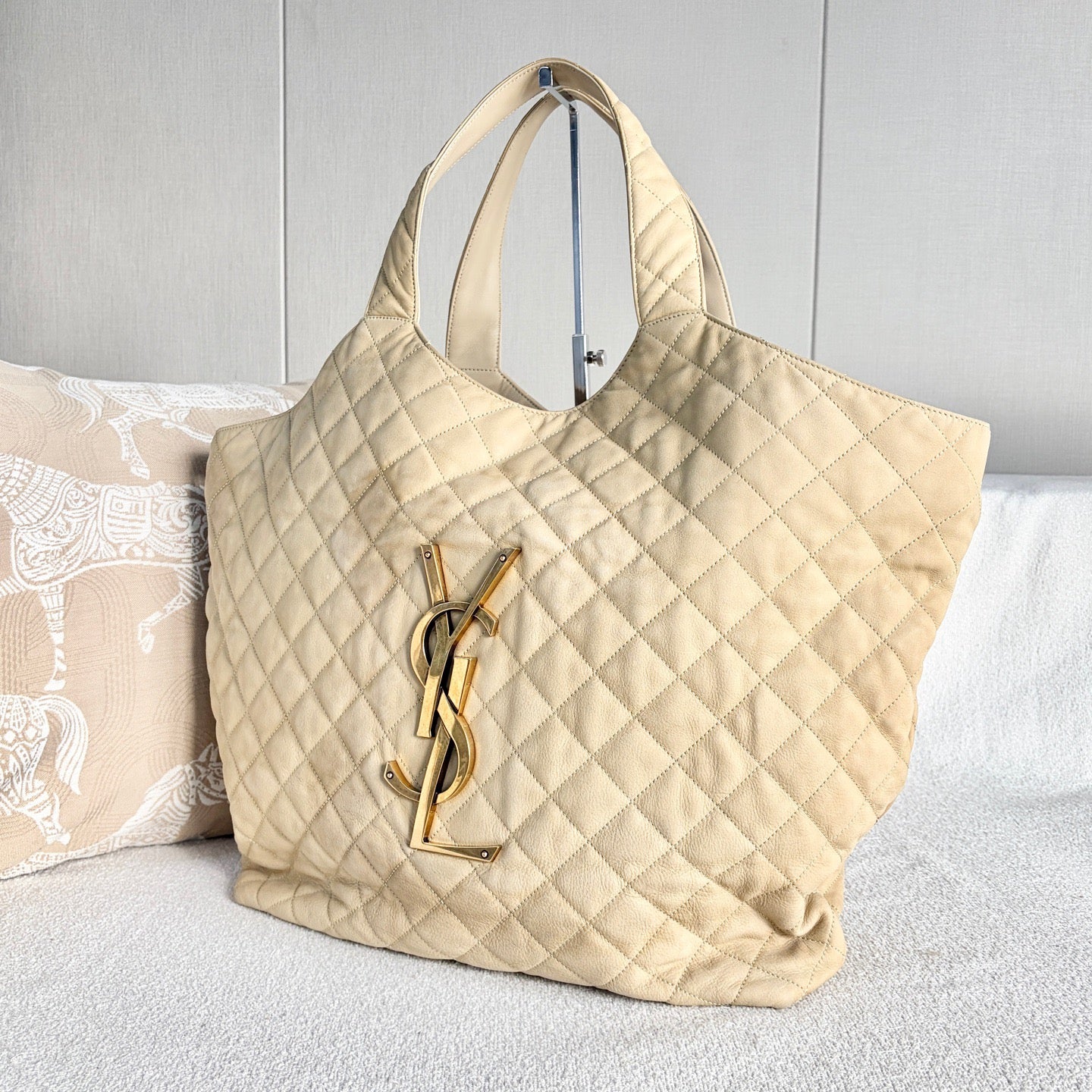 Saint Laurent - ICARE - Leather - Beige - (large)