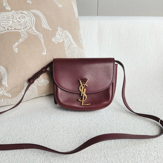 Saint Laurent - Kaia Saddle Bag - Leather - Burgundy - (Small)