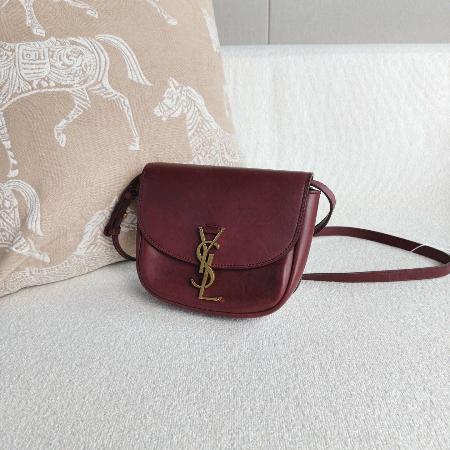 Saint Laurent - Kaia Saddle Bag - Leather - Burgundy - (Small)