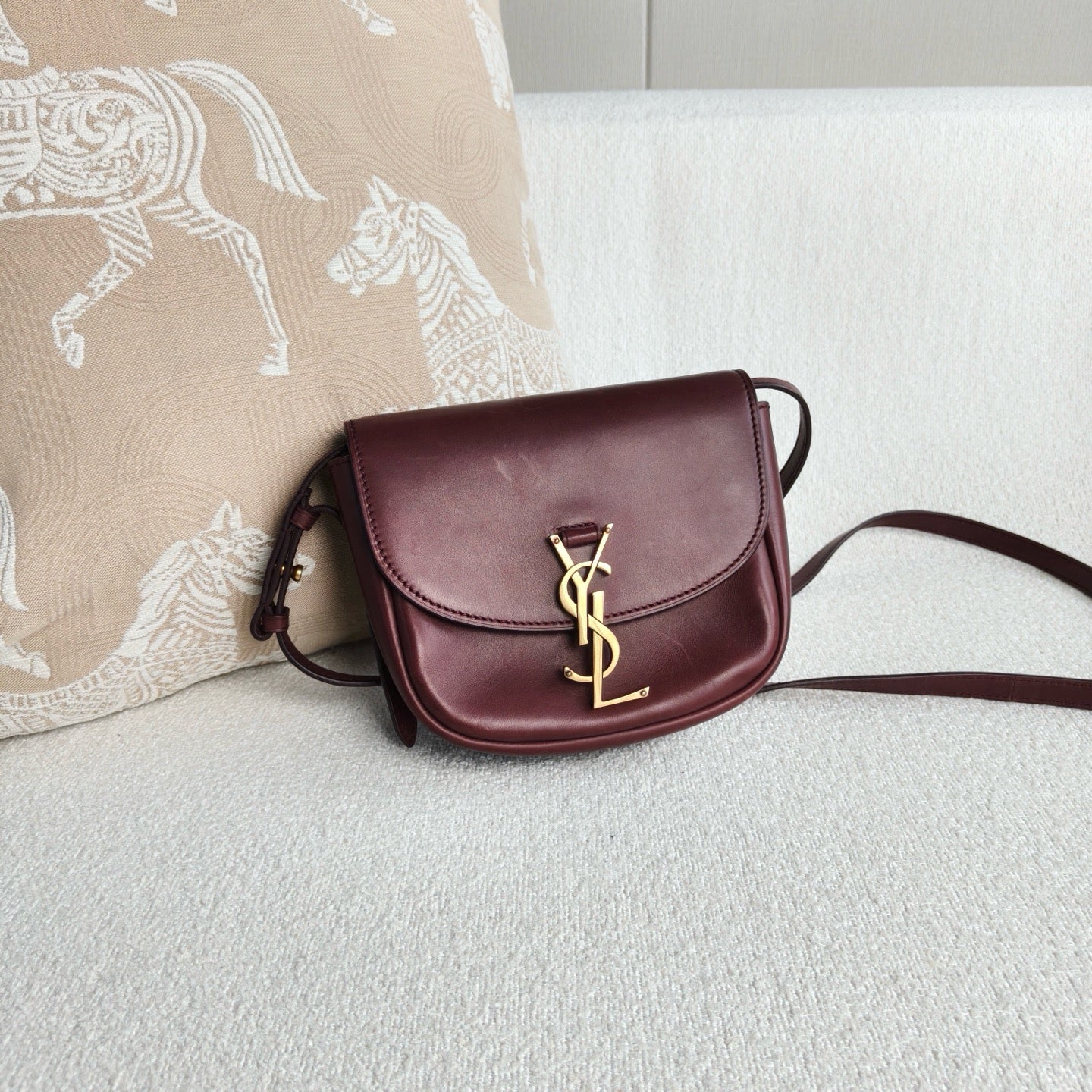 Saint Laurent - Kaia Saddle Bag - Leather - Burgundy - (Small)