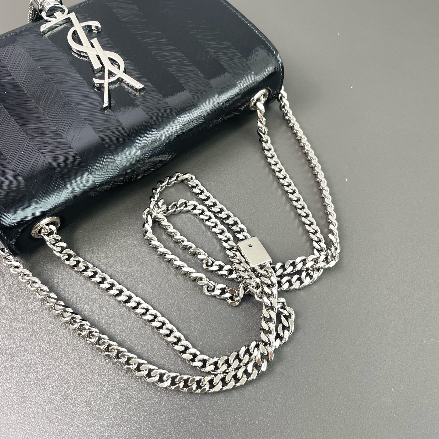 Saint Laurent Kate Patent leather Black - view 7