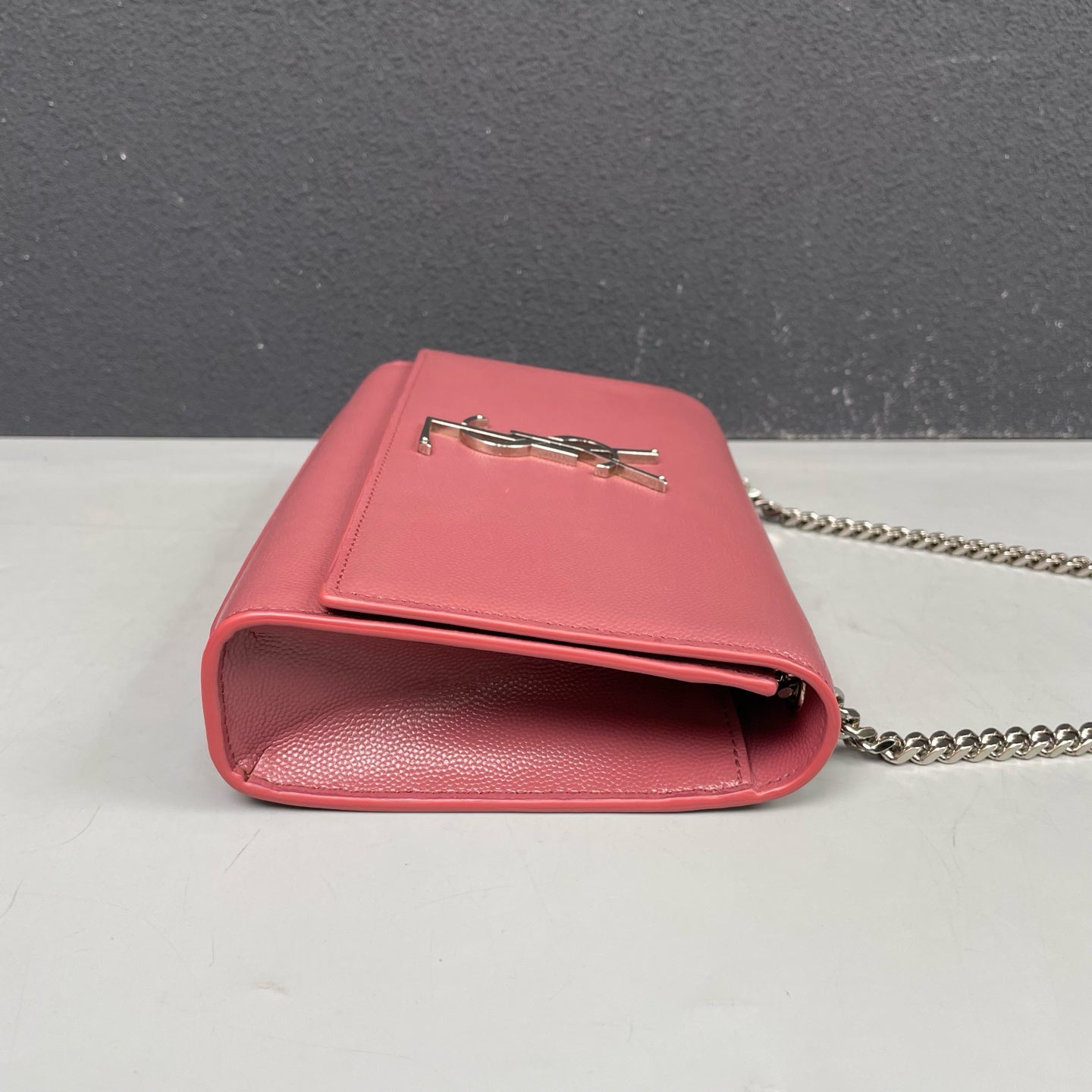 Saint Laurent - Kate - Caviar cowhide leather - Dusty Rose with Silver-Tone Hardware - (Mini)