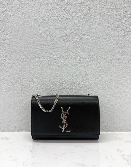 Saint Laurent - Kate - Caviar leather - Black with Silver-Tone Hardware - (mini)