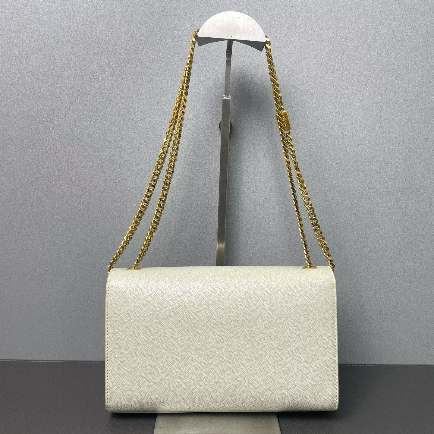 Saint Laurent - Kate - Caviar leather - White with Gold-Tone Hardware - (small)