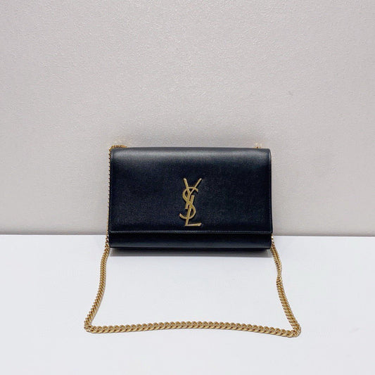 Saint Laurent - Kate Chain Bag - Grained leather - Black with Gold-Tone Hardware - (medium)