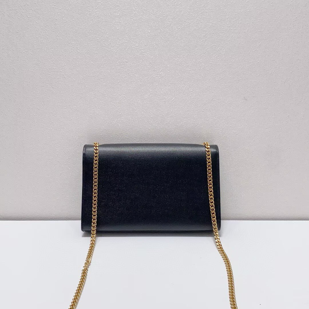 Saint Laurent - Kate Chain Bag - Grained leather - Black with Gold-Tone Hardware - (medium)
