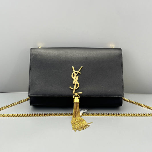Saint Laurent - Kate Chain Bag Medium - Leather - Black - (Medium)