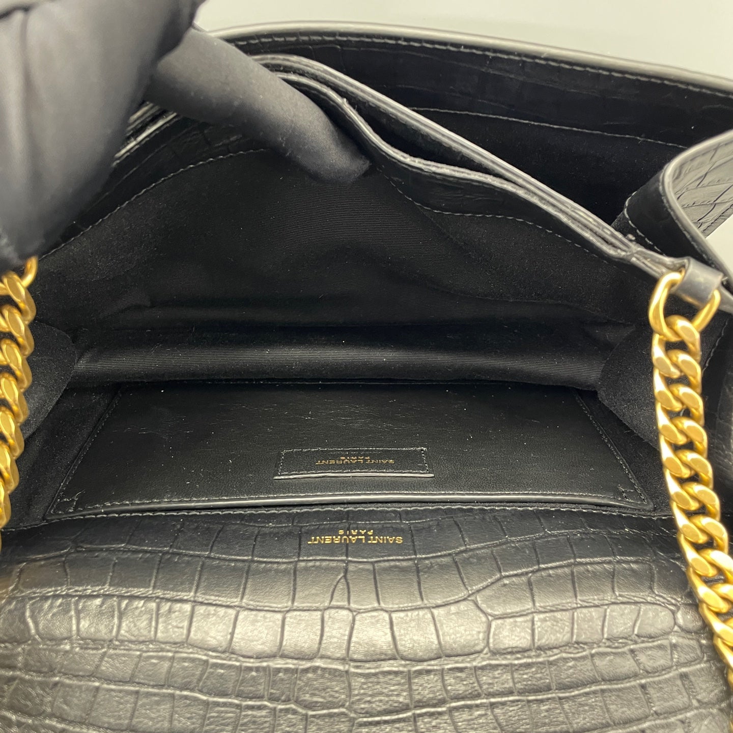 Saint Laurent - Kate - Crocodile-embossed leather - Black - (Medium)