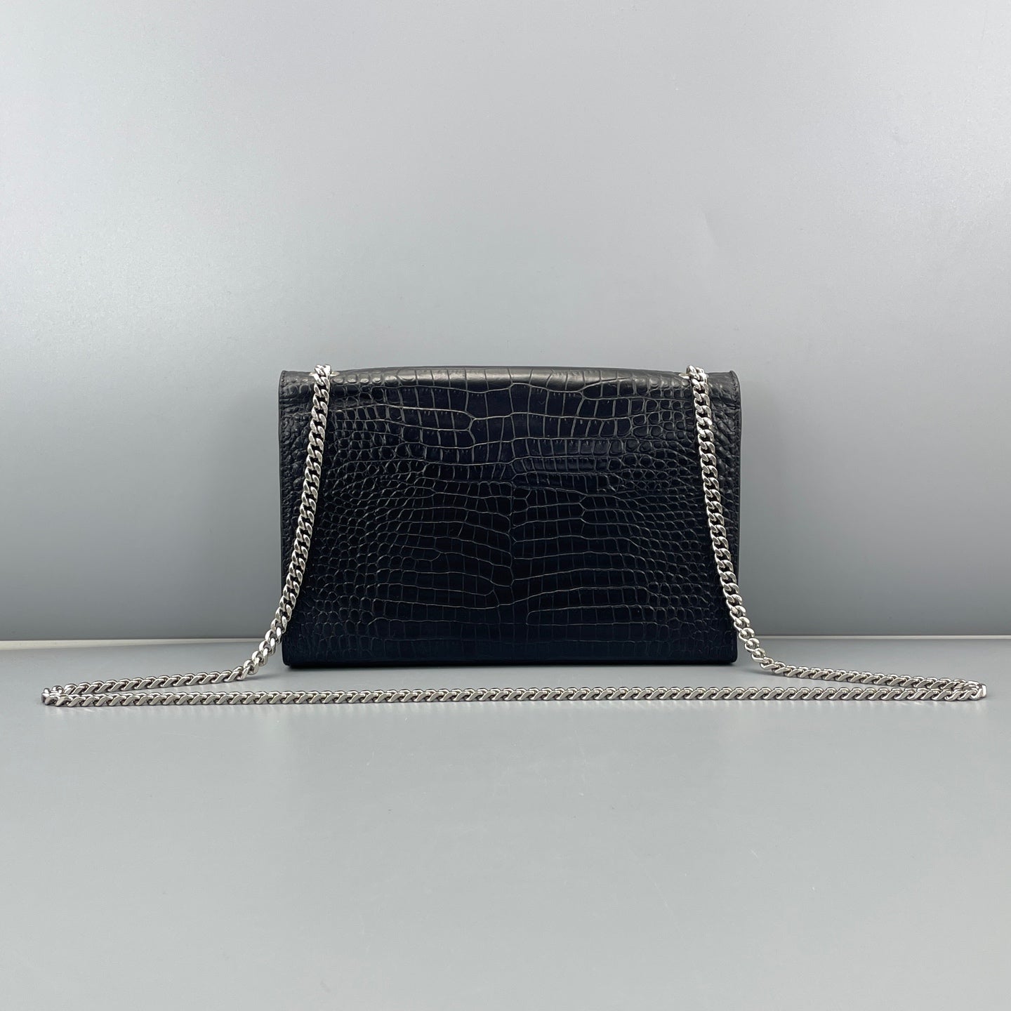 Saint Laurent - Kate - Crocodile-embossed leather - Black - (medium)