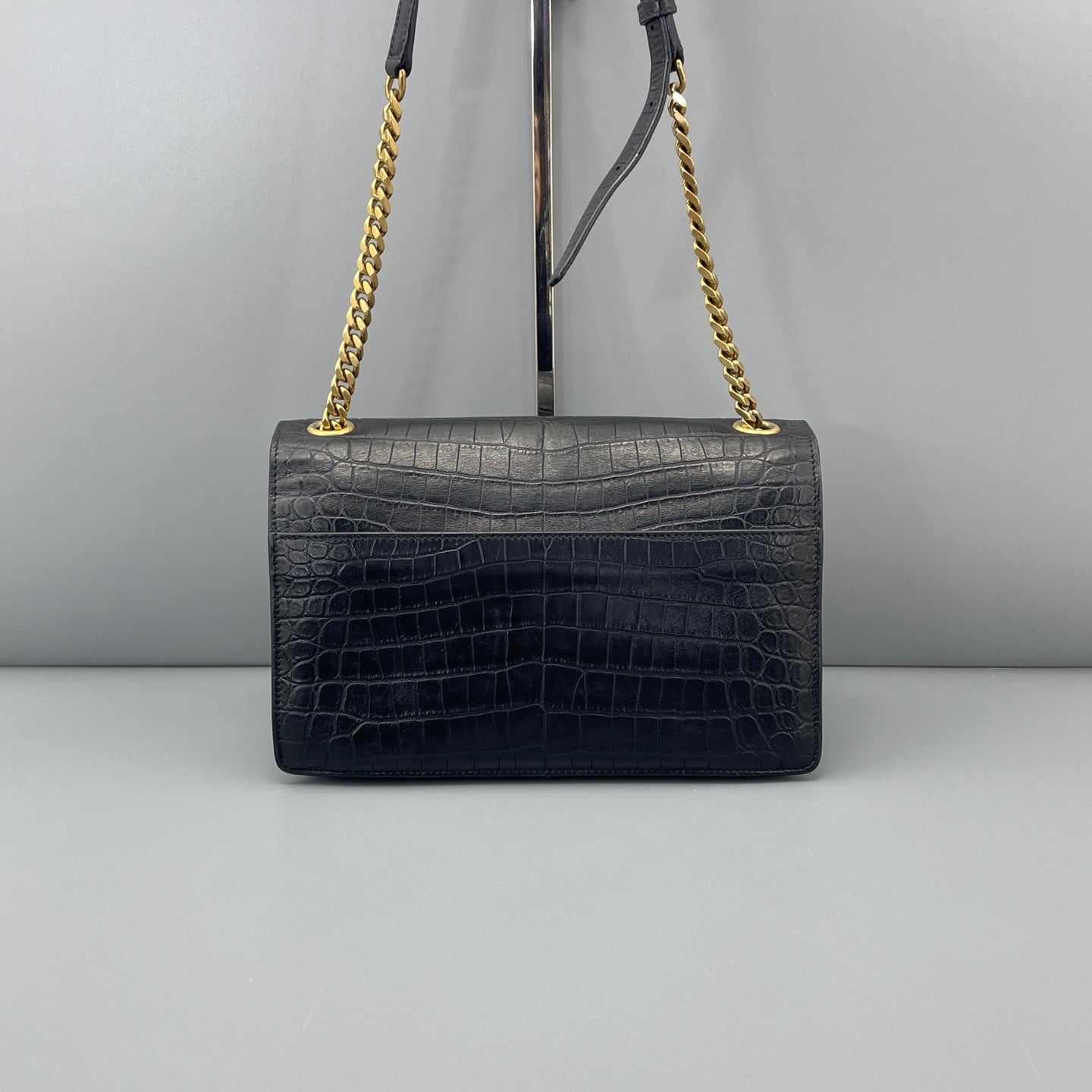 Saint Laurent - Kate - Crocodile-embossed leather - Black - (Medium)