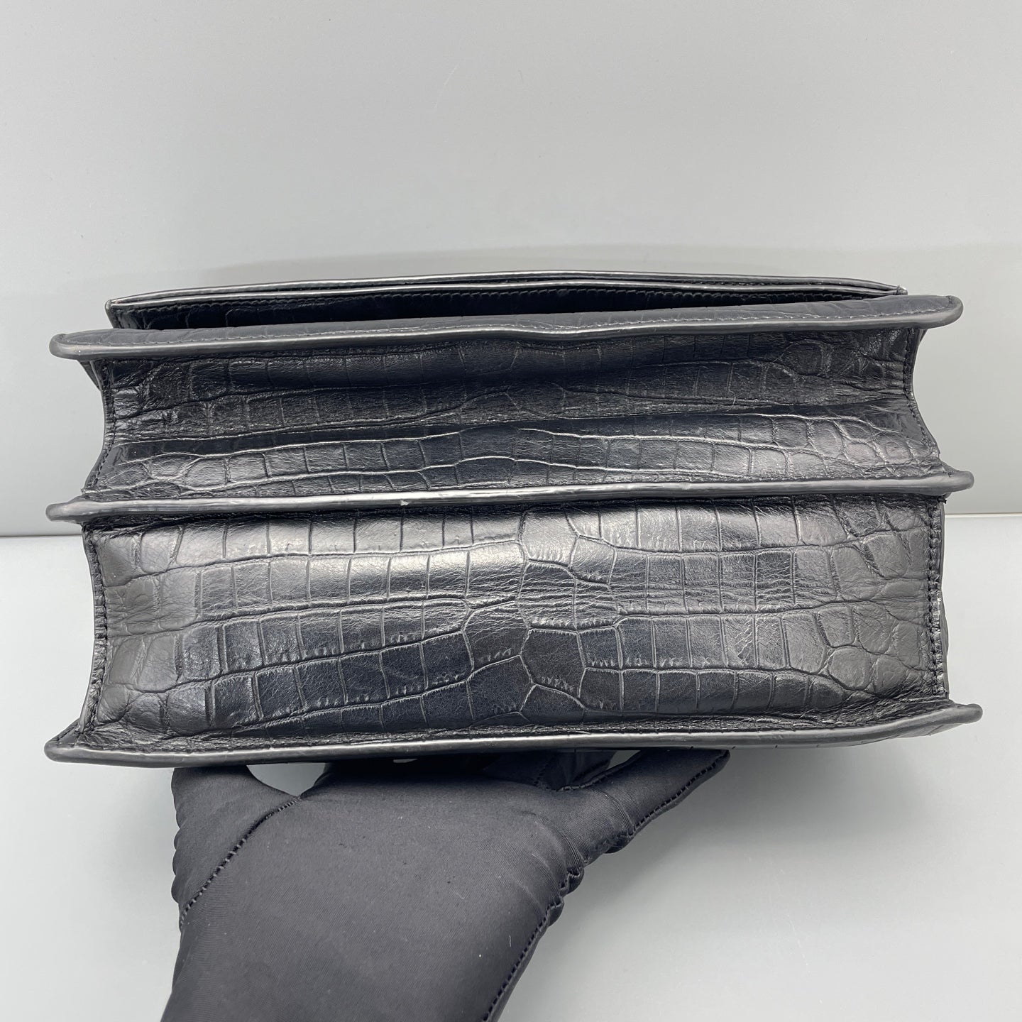 Saint Laurent - Kate - Crocodile-embossed leather - Black - (Medium)