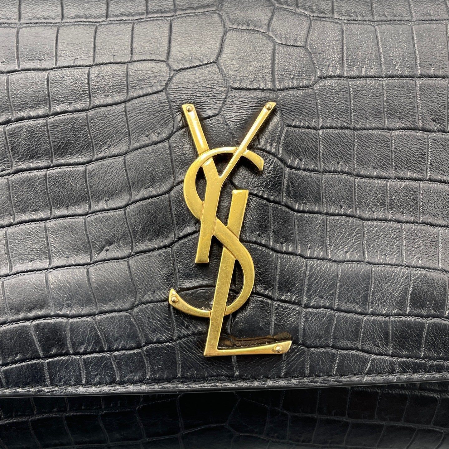 Saint Laurent - Kate - Crocodile-embossed leather - Black - (Medium)