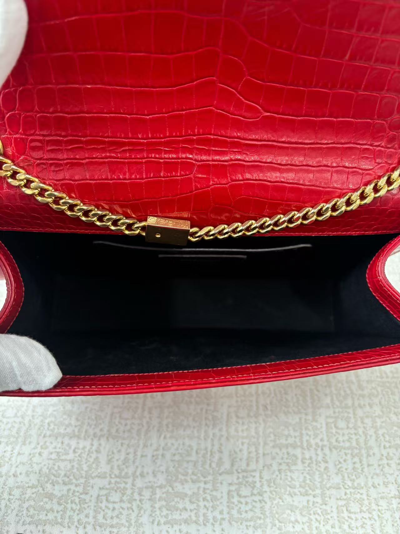 Saint Laurent - Kate - Embossed calfskin leather - Red - (Regular)