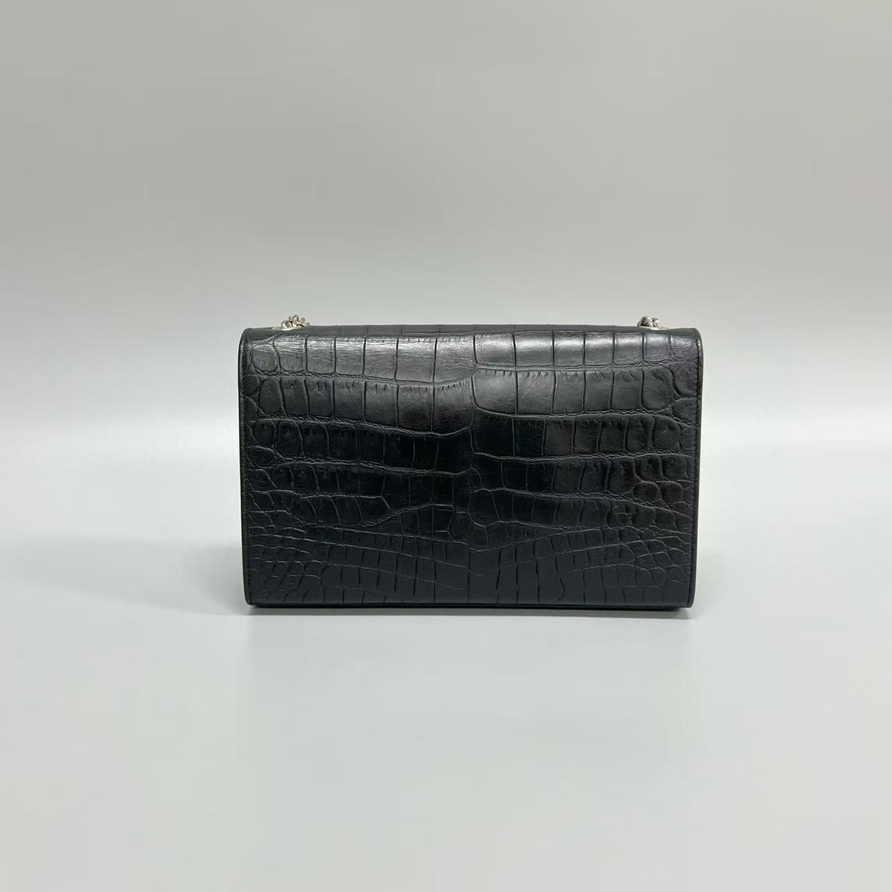 Saint Laurent - Kate - Embossed cowhide leather - Black with Silver-Tone Hardware - (medium)