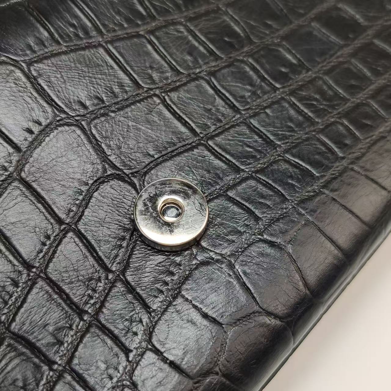Saint Laurent - Kate - Embossed cowhide leather - Black with Silver-Tone Hardware - (mini)