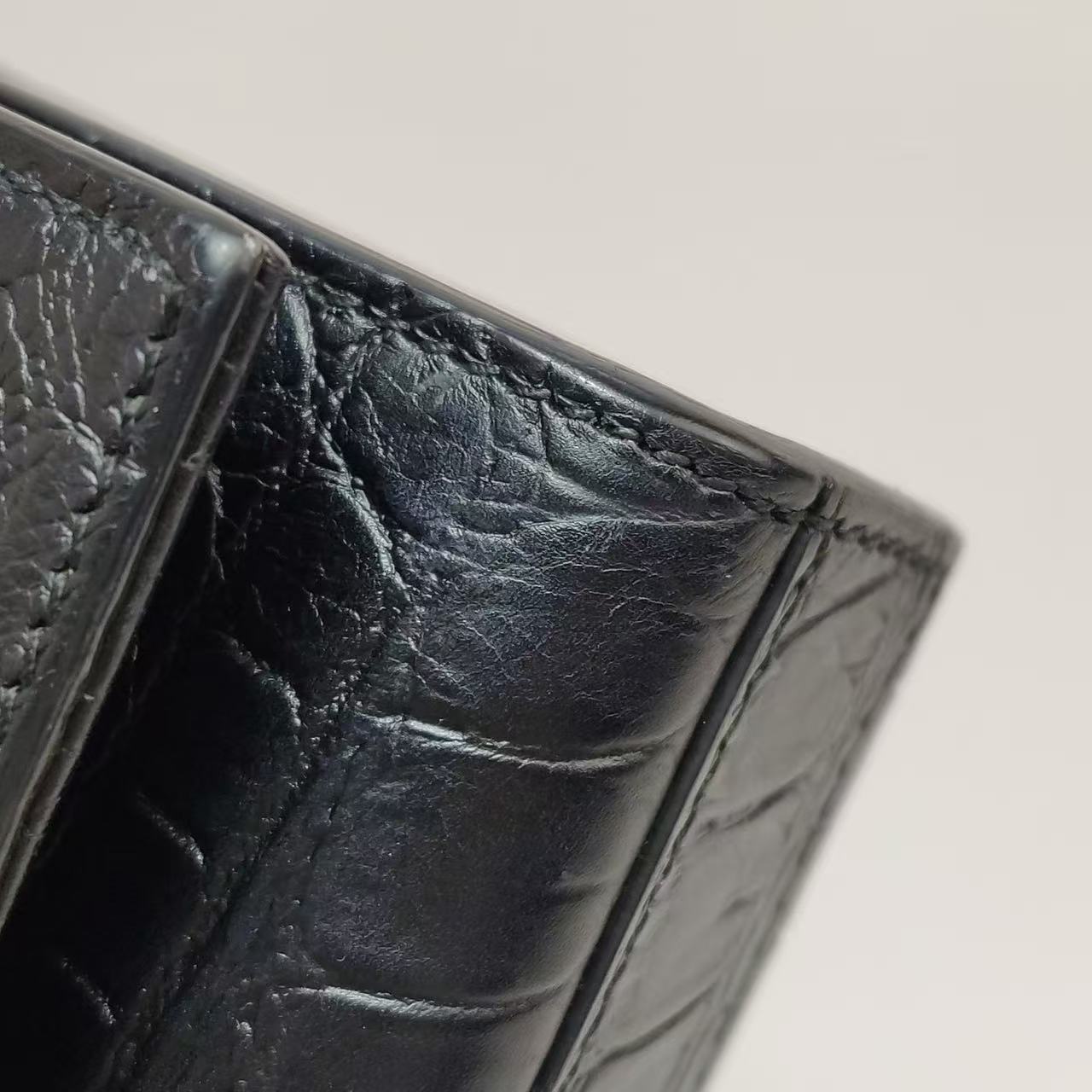 Saint Laurent - Kate - Embossed cowhide leather - Black with Silver-Tone Hardware - (mini)