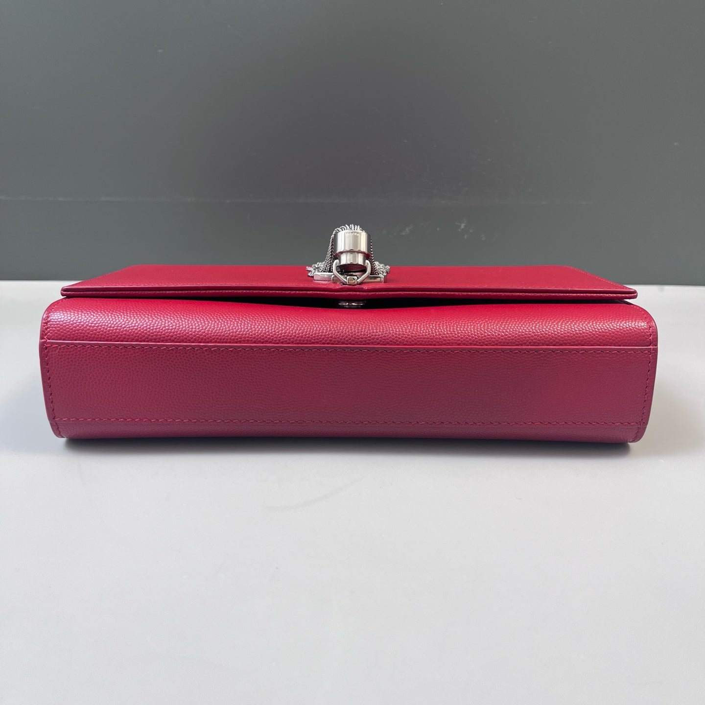 Saint Laurent - Kate - Grained calfskin leather - Red with Silver-Tone Hardware - (small)
