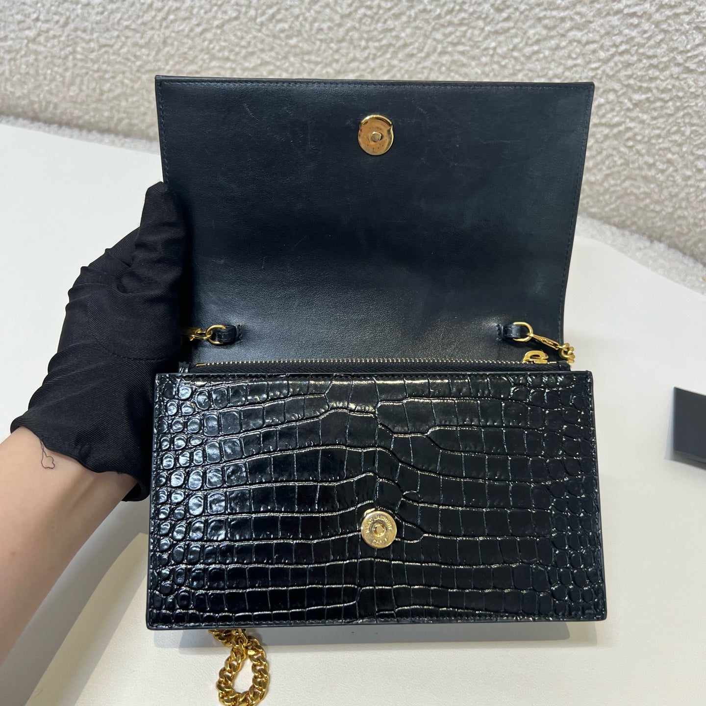 Saint Laurent - Kate - Leather - Black - (small)