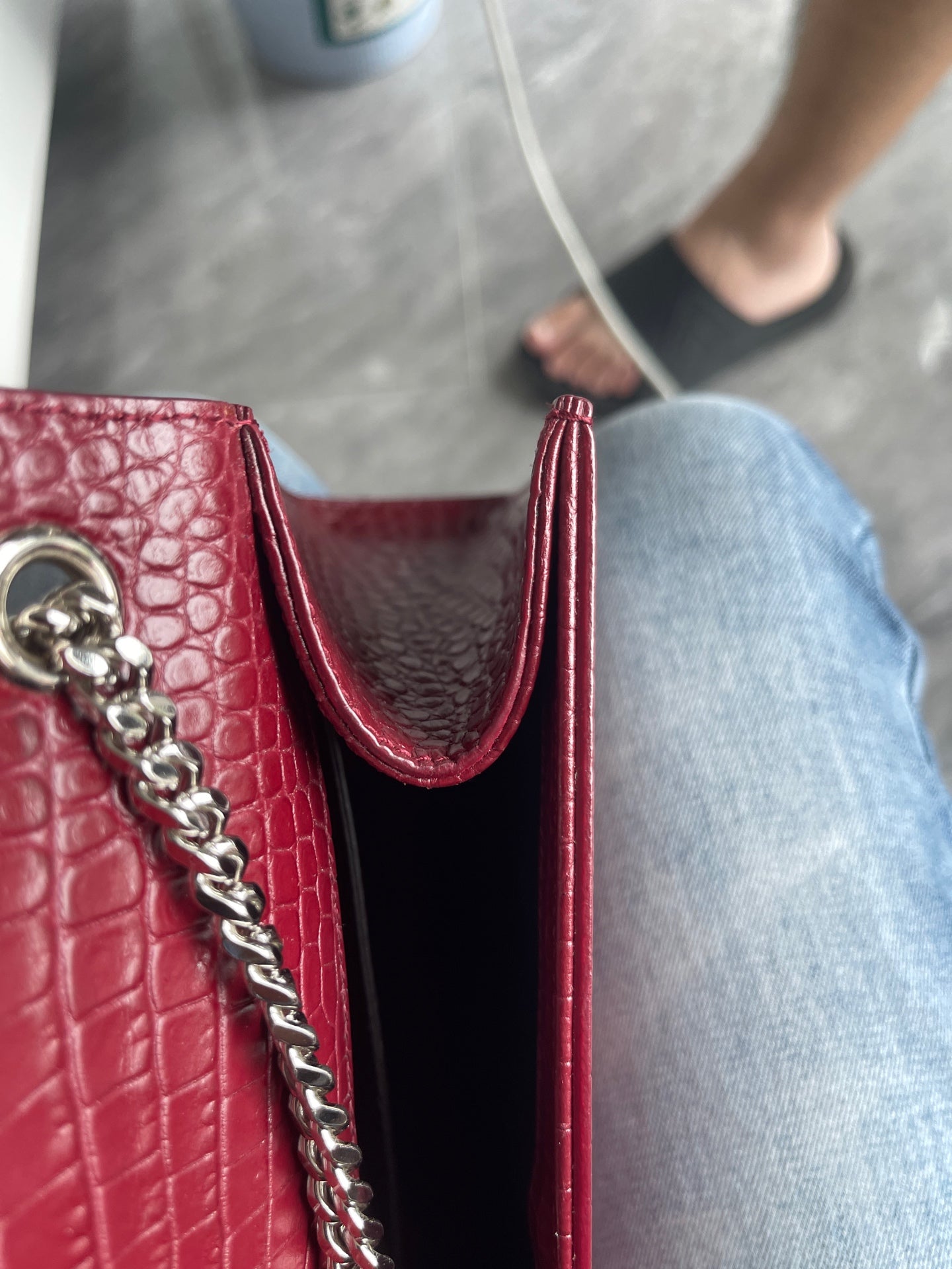 Saint Laurent - Kate - Leather - Burgundy - (Small)