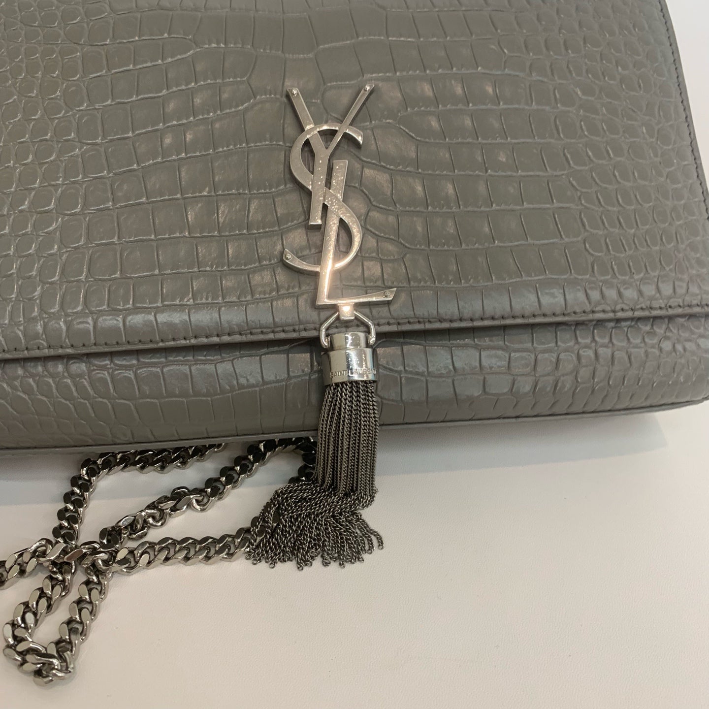 Saint Laurent - Kate - Leather - Grey - (small)